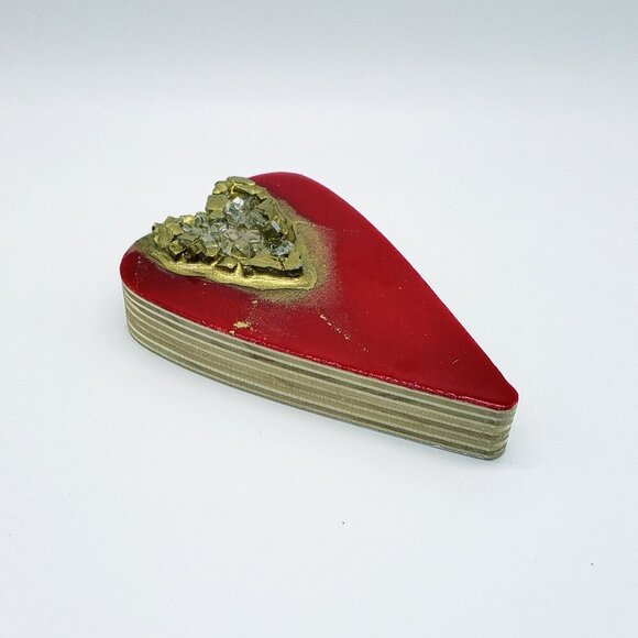 Handcrafted Red Resin Heart with Crushed Glass - Picture 2 of 2